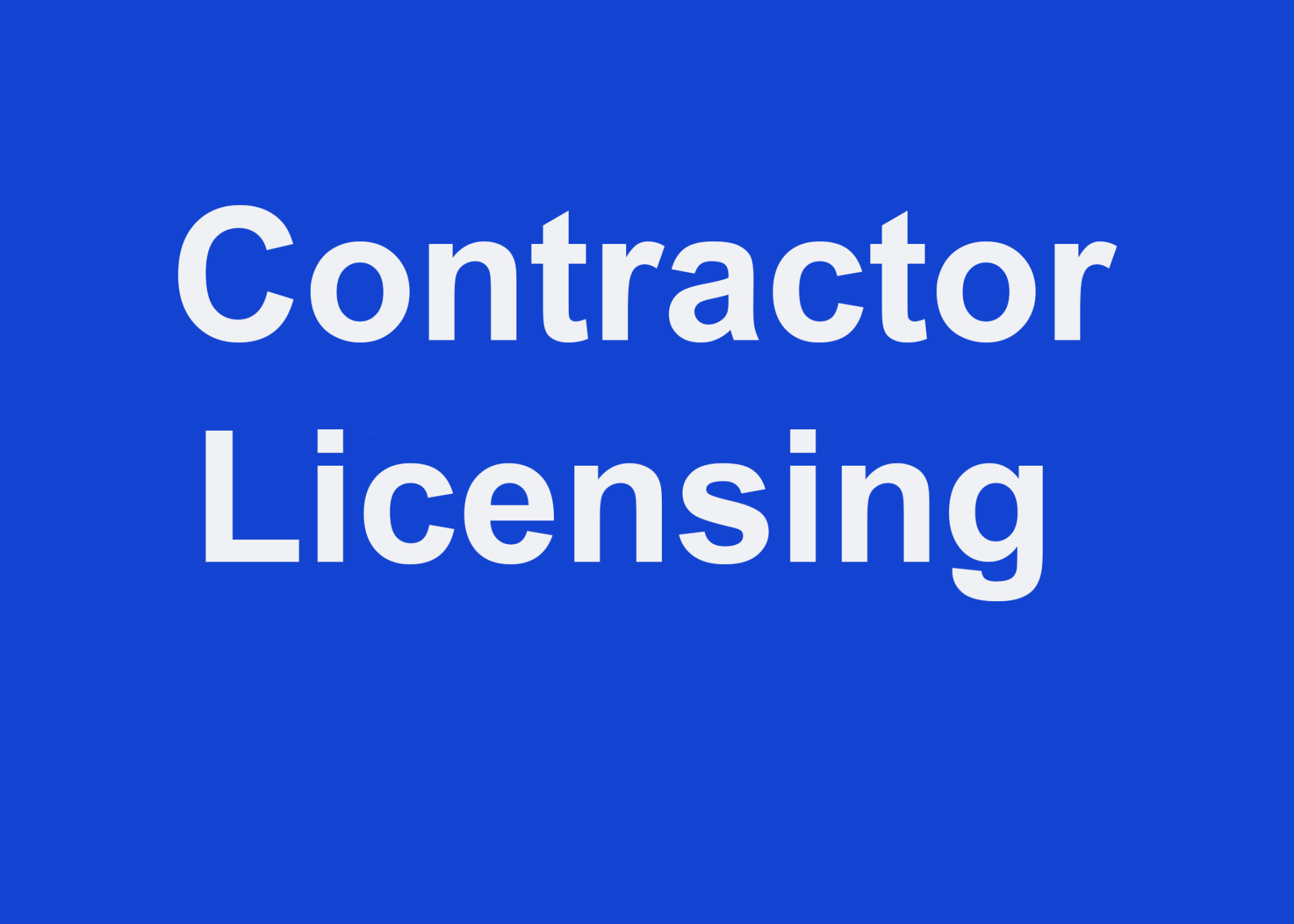 contractor licensing